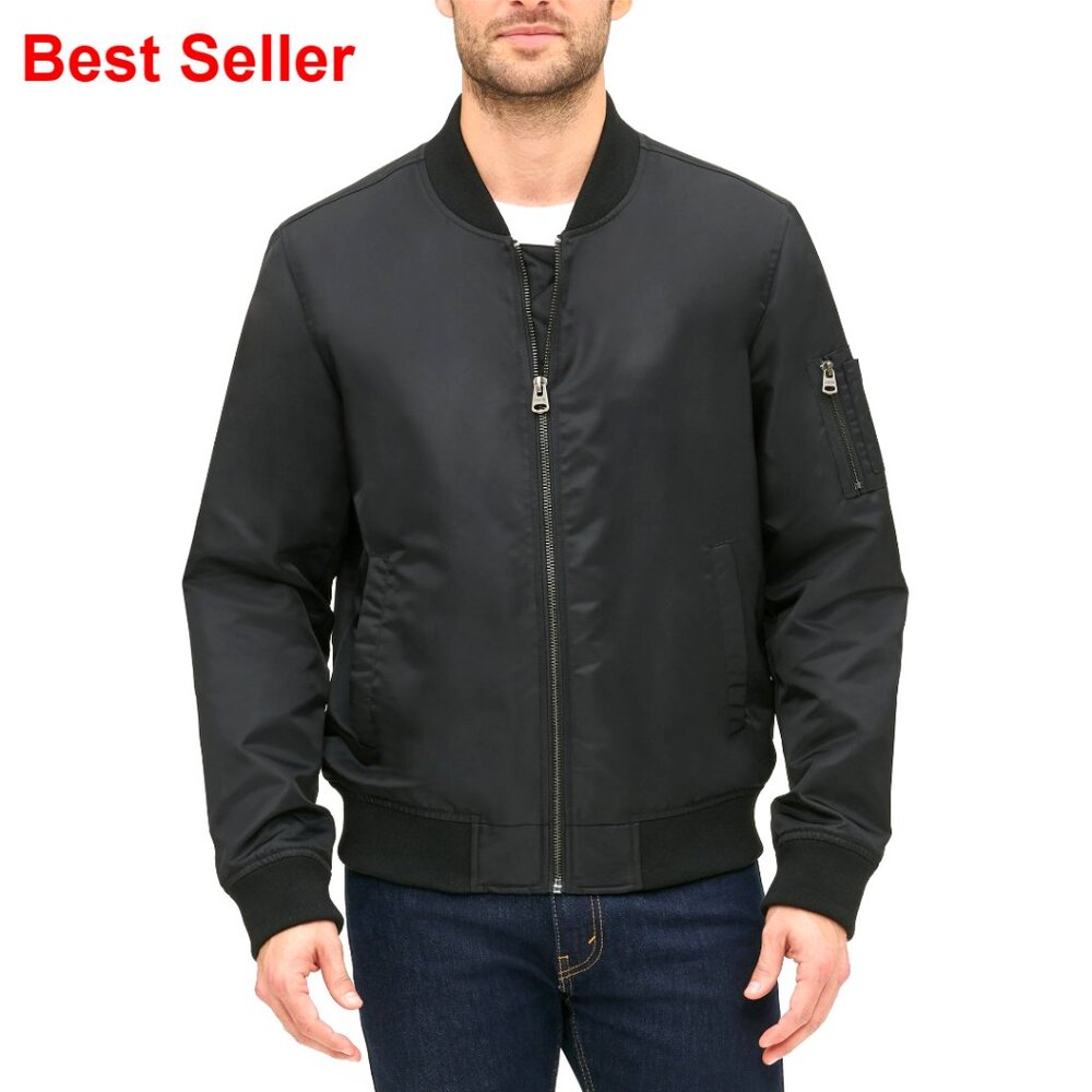 Flight Satin MA-1 Bomber Jacket with Rib Knit Trim